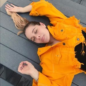 distressed oversize denim jacket